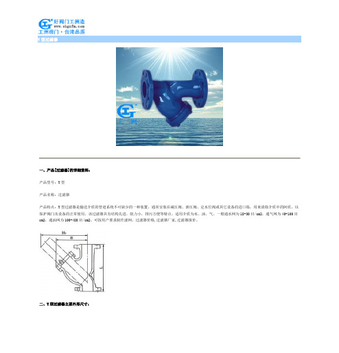 Y型过滤器