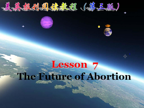 Unit2 Lesson 7 The future of abortion 美英报刊选读