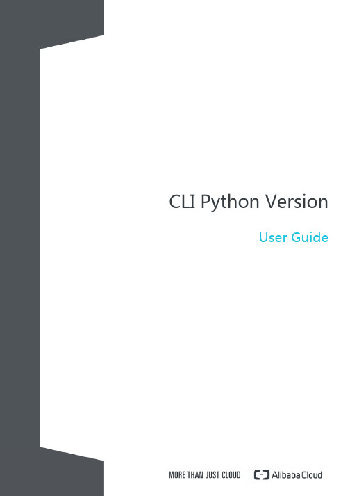 阿里云CLI Python版本用户指南说明书