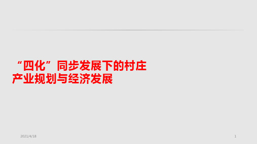 四化同步发展下的村庄产业规划与发展PPT课件