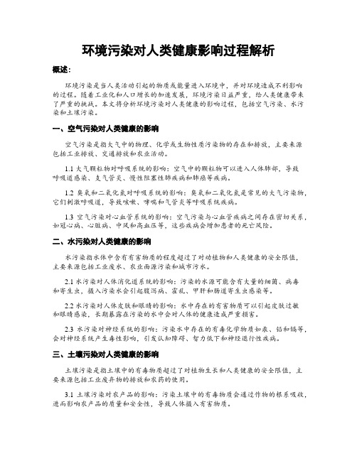 环境污染对人类健康影响过程解析