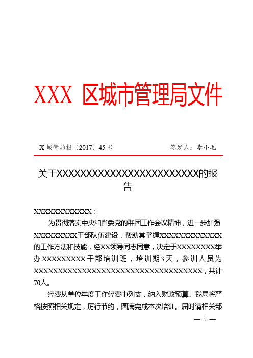 公文红头格式模板报告