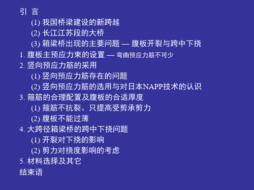 最新大跨径预应力混凝土箱梁桥的设计问题教学课件