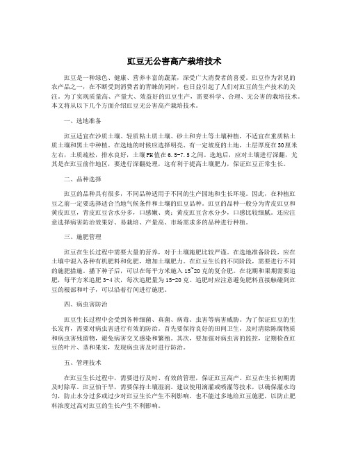 豇豆无公害高产栽培技术