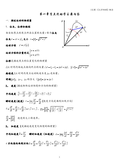 (完整)《大学物理》概念