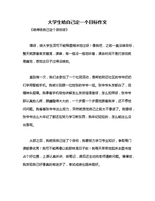 大学生给自己定一个目标作文