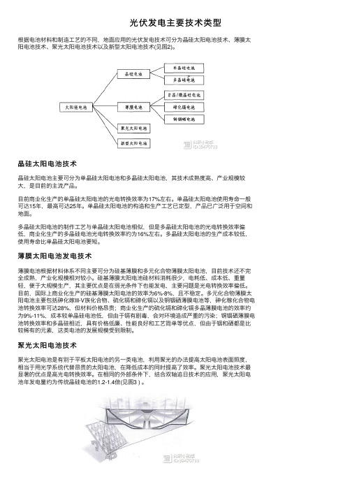 光伏发电主要技术类型