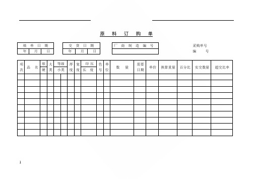 原料订购单