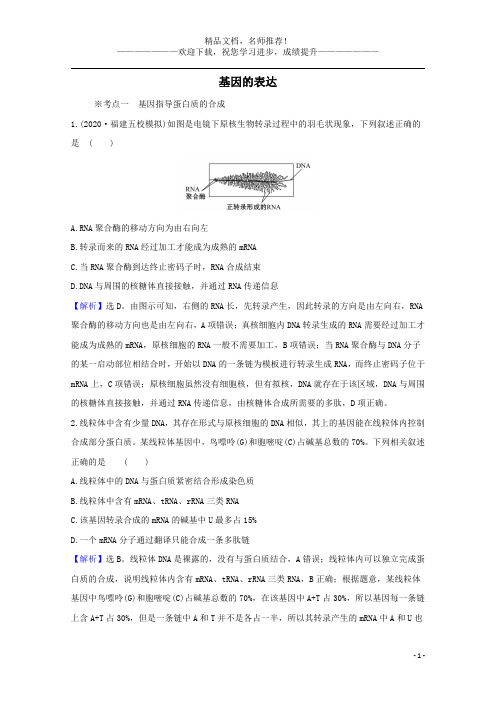 2021版高考生物一轮复习第4章基因的表达练习(含解析)新人教版必修2