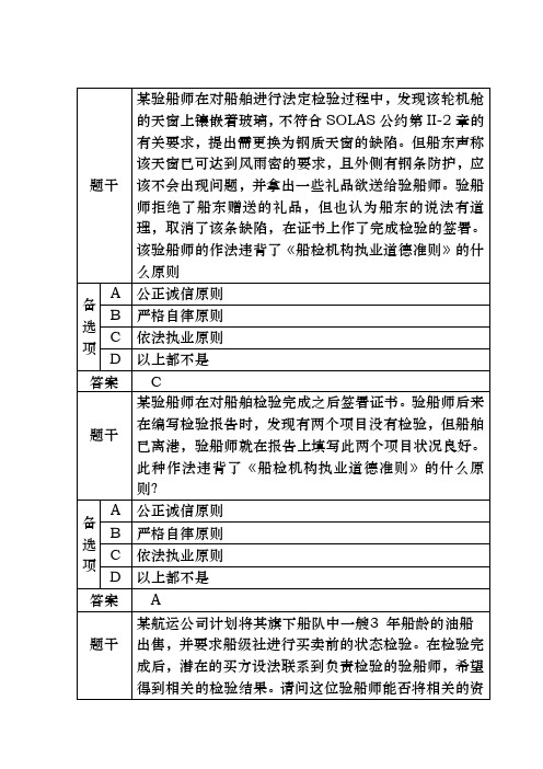 ABS 2011年注册验船师A类模拟试卷 科目1