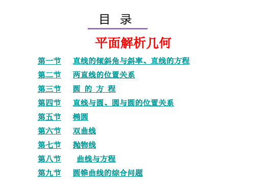 高三数学一轮复习课件--平面解析几何