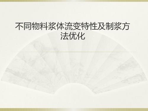 不同物料浆体流变特性及制浆方法优化