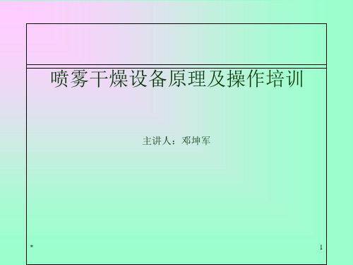 喷雾干燥设备原理及操作培训课件