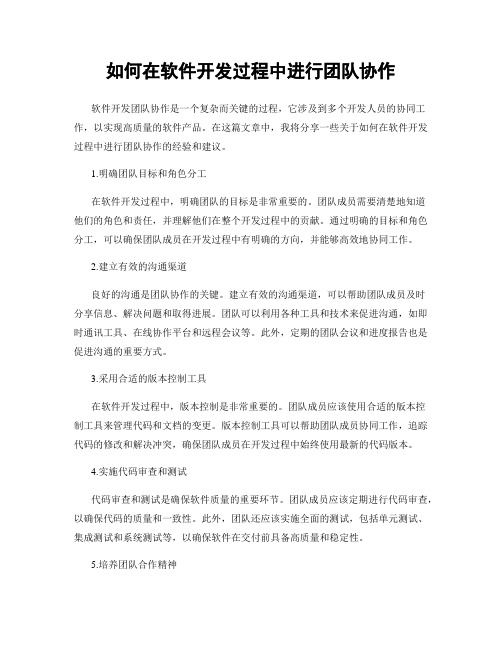 如何在软件开发过程中进行团队协作