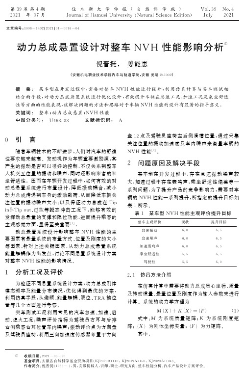 动力总成悬置设计对整车NVH性能影响分析