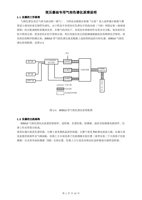 变压器油专用分析气相色谱仪原理说明