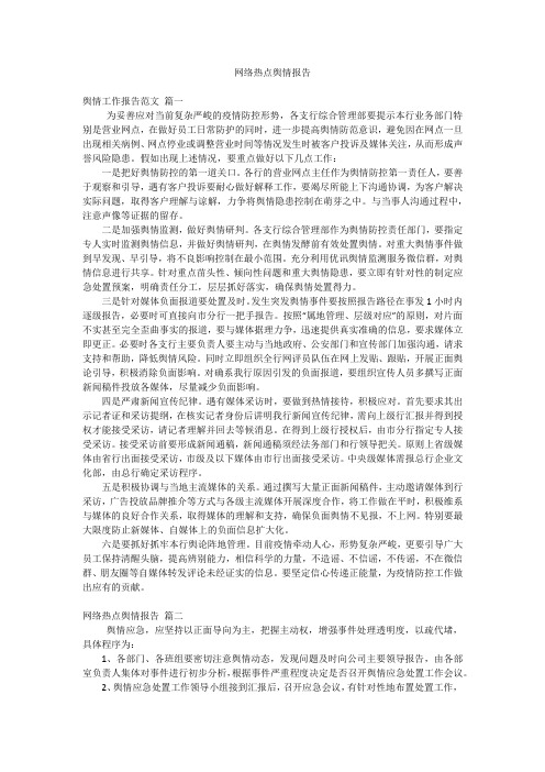 网络热点舆情报告