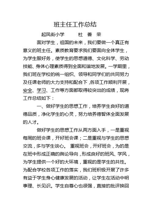 班主任总结