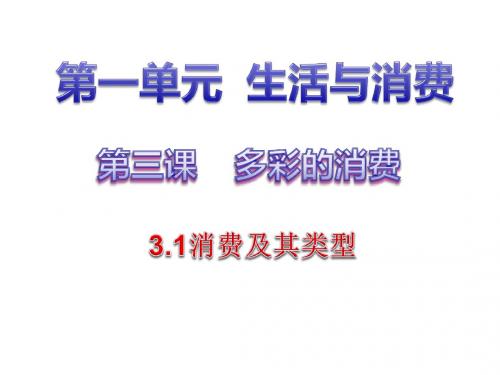 2018-2019学年人教版高中政治必修一课件：1.3.1消费及其类型