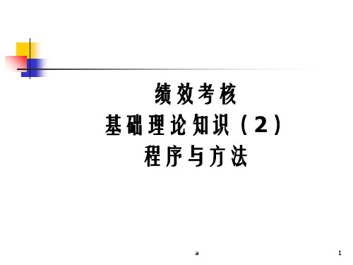 绩效考核理论知识2程序与方法