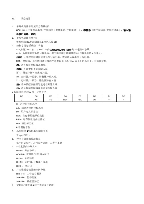 单片微机复习大纲.doc