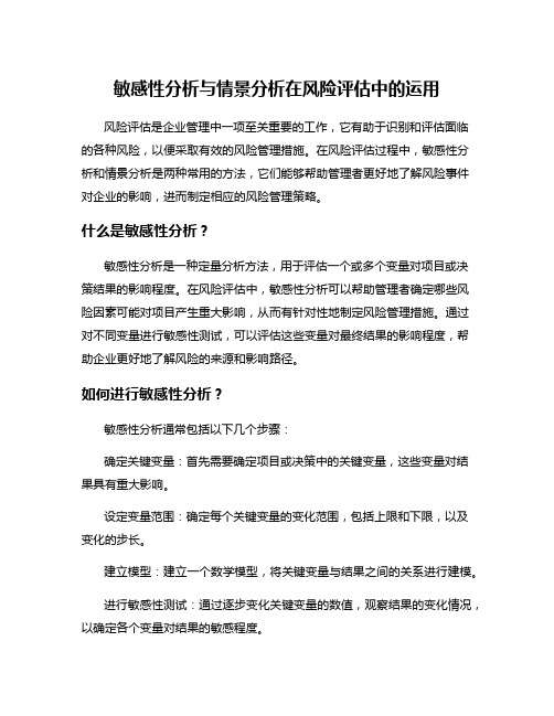 敏感性分析与情景分析在风险评估中的运用