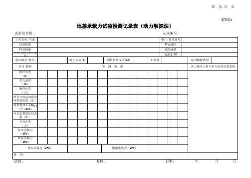 02地基承载力试验检测记录表(动力触探法)