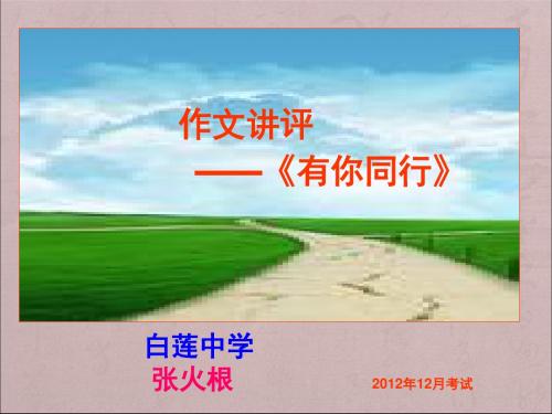 初中作文评讲——《有你同行》PPT课件