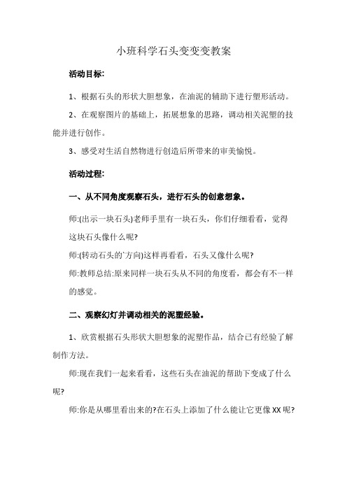 小班科学石头变变变教案