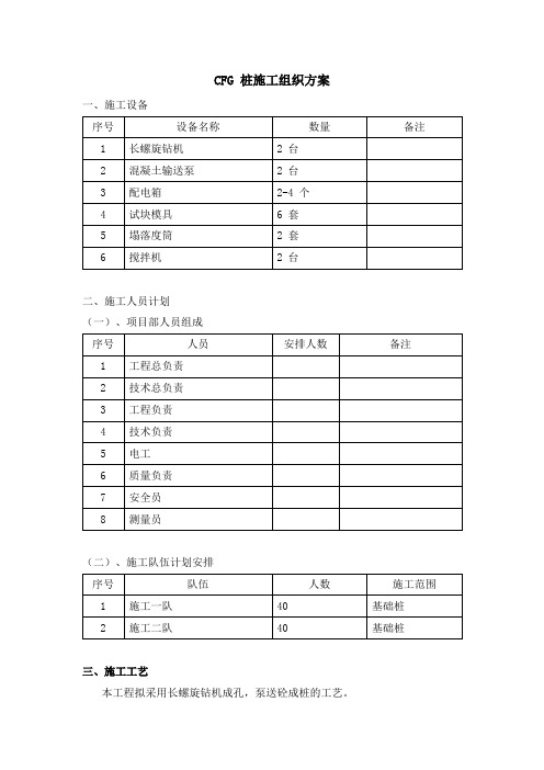 CFG 桩施工组织方案