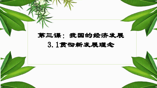 【高中政治】贯彻新发展理念课件+统编版必修二经济与社会