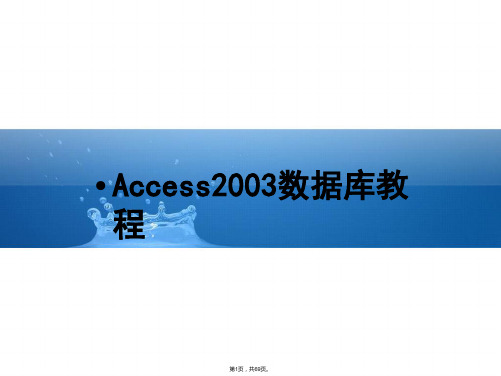 Access数据库2003教学课件-CH1