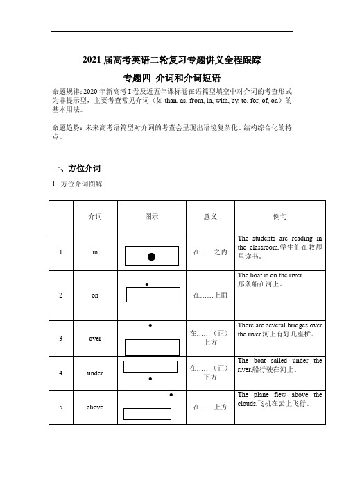 【高考英语】专题讲义全程跟踪 专题四 介词和介词短语,名词,形容词,副词,数词