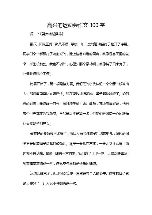 高兴的运动会作文300字