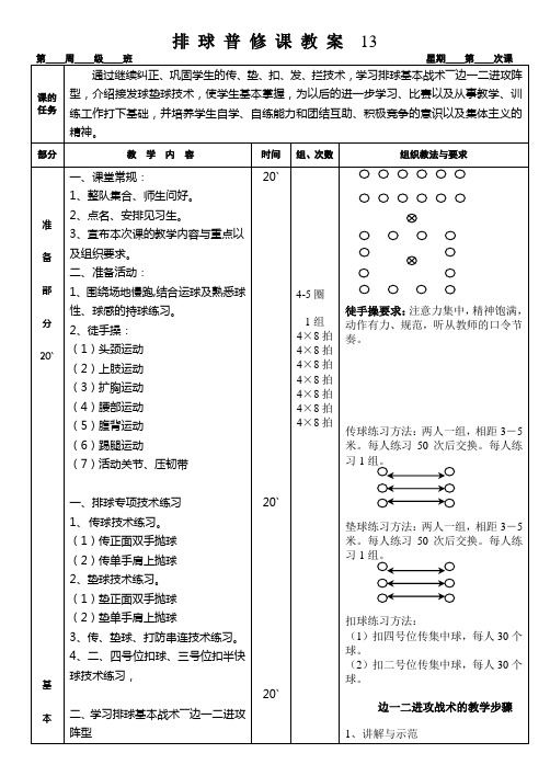 排球普修课教案13