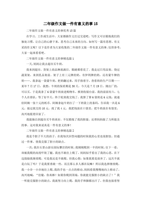 二年级作文做一件有意义的事15