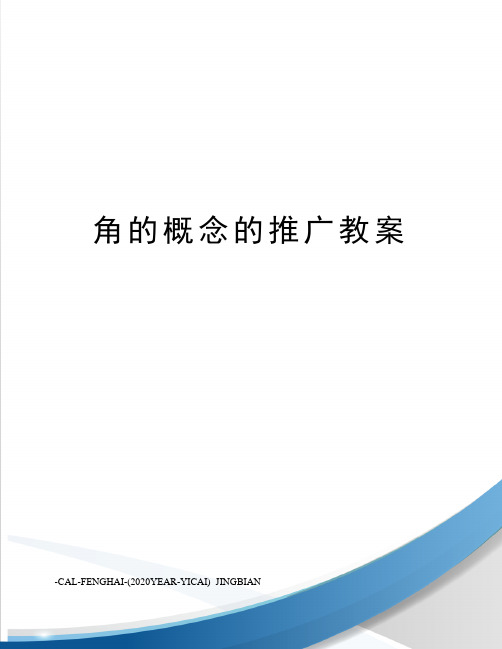 角的概念的推广教案