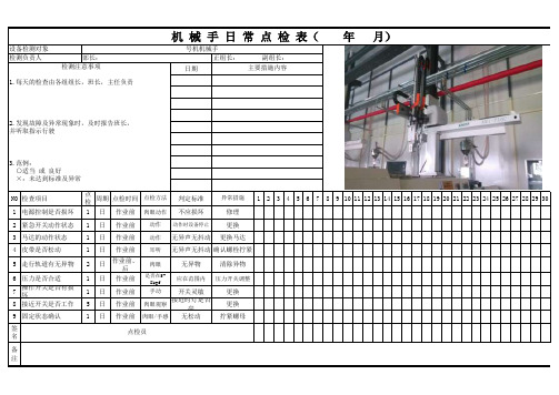 机器手点检表