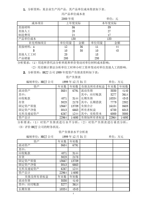 财务分析第三章作业