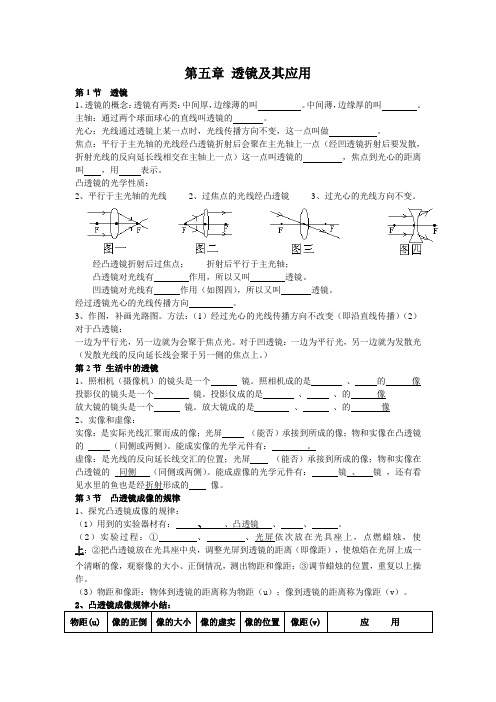 人教版物理八年级上册期末复习专题-第五章 透镜及其应用