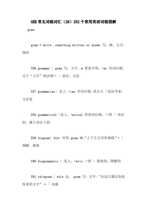 GRE常见词根词汇(26)252个常用英语词根图解