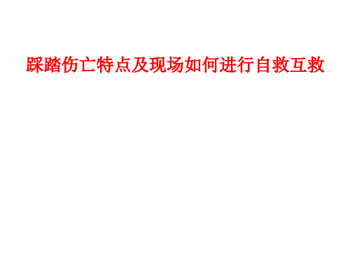 踩踏伤亡特点及现场如何进行自救互救 PPT专业课件