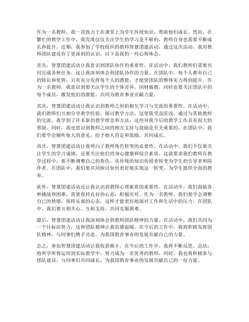 教师的智慧团建心得体会