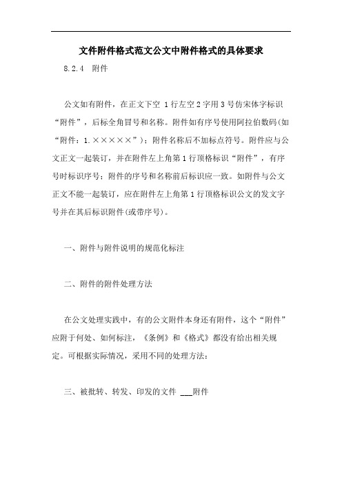 文件附件格式范文公文中附件格式的具体要求