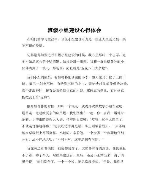 班级小组建设心得体会