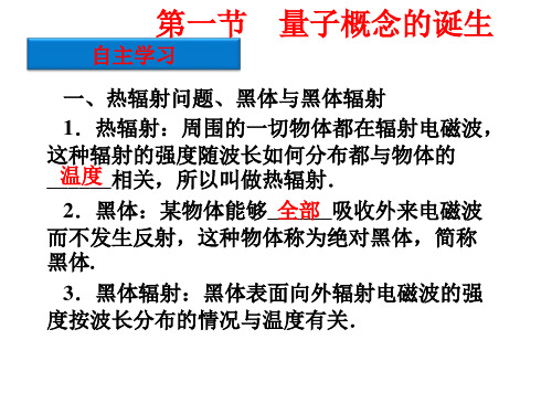 人教版高中物理选修3-5  4.1    第一节  量子概念的诞生