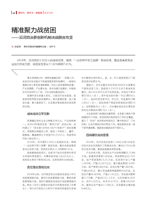 精准聚力战贫困——沿河自治县创新机制决战脱贫攻坚