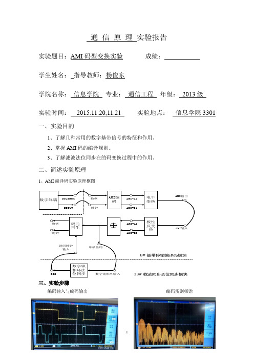 AMI码型变换实验