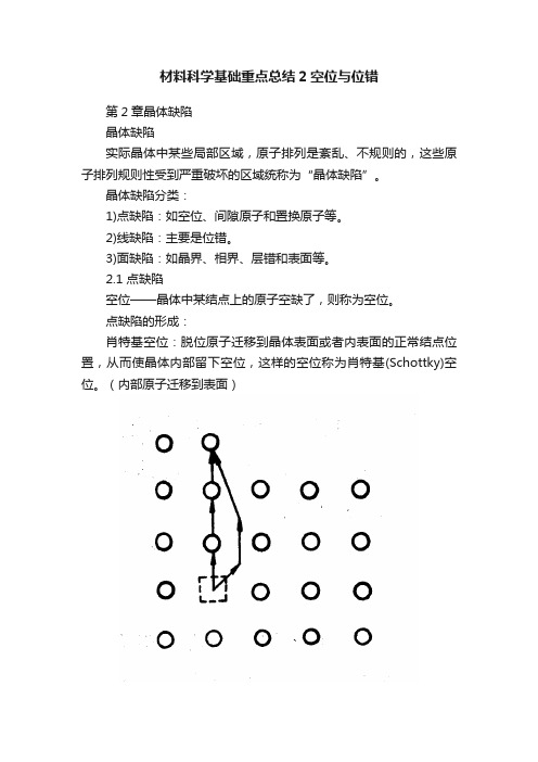 材料科学基础重点总结2空位与位错