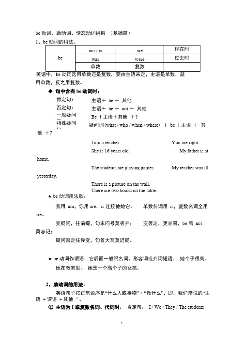 be动词、助动词、情态动词讲解(基础篇)第一讲